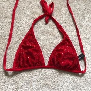 💥2/$20💥 Red Sequin Bikini Top